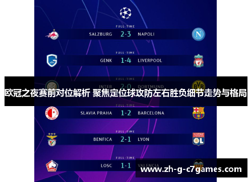 欧冠之夜赛前对位解析 聚焦定位球攻防左右胜负细节走势与格局